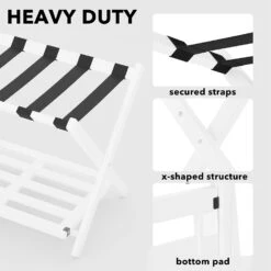 Fully Assembled Bamboo Foldable Luggage Rack With Storage Shelf, White 12 Fully Assembled Bamboo Foldable Luggage Rack With Storage Shelf, White -NeatNest Store 61tshDokLRL. AC SL1500