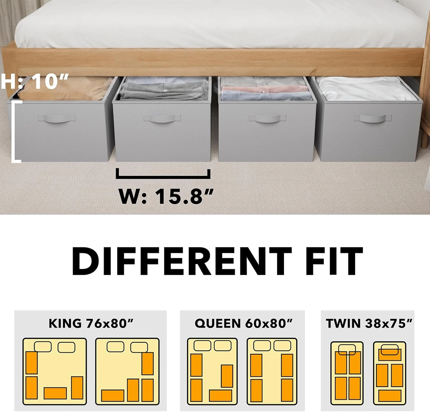4 Pack 10" High Under Bed Storage Bins With Lids 6 4 Pack 10" High Under Bed Storage Bins With Lids - Image 6