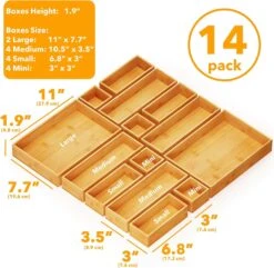 14-Piece Bamboo Drawer Organizer Storage Boxes Set -NeatNest Store 715ZvpAS3dL. AC SL1500 c046fa3b cca5 4574 9cfa 3c6a5b147b68
