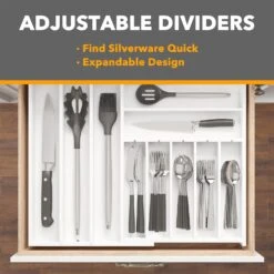 Expandable Kitchen Utensil Organizer 2.5" High White -NeatNest Store 716t3WH1AdL. AC SL1500