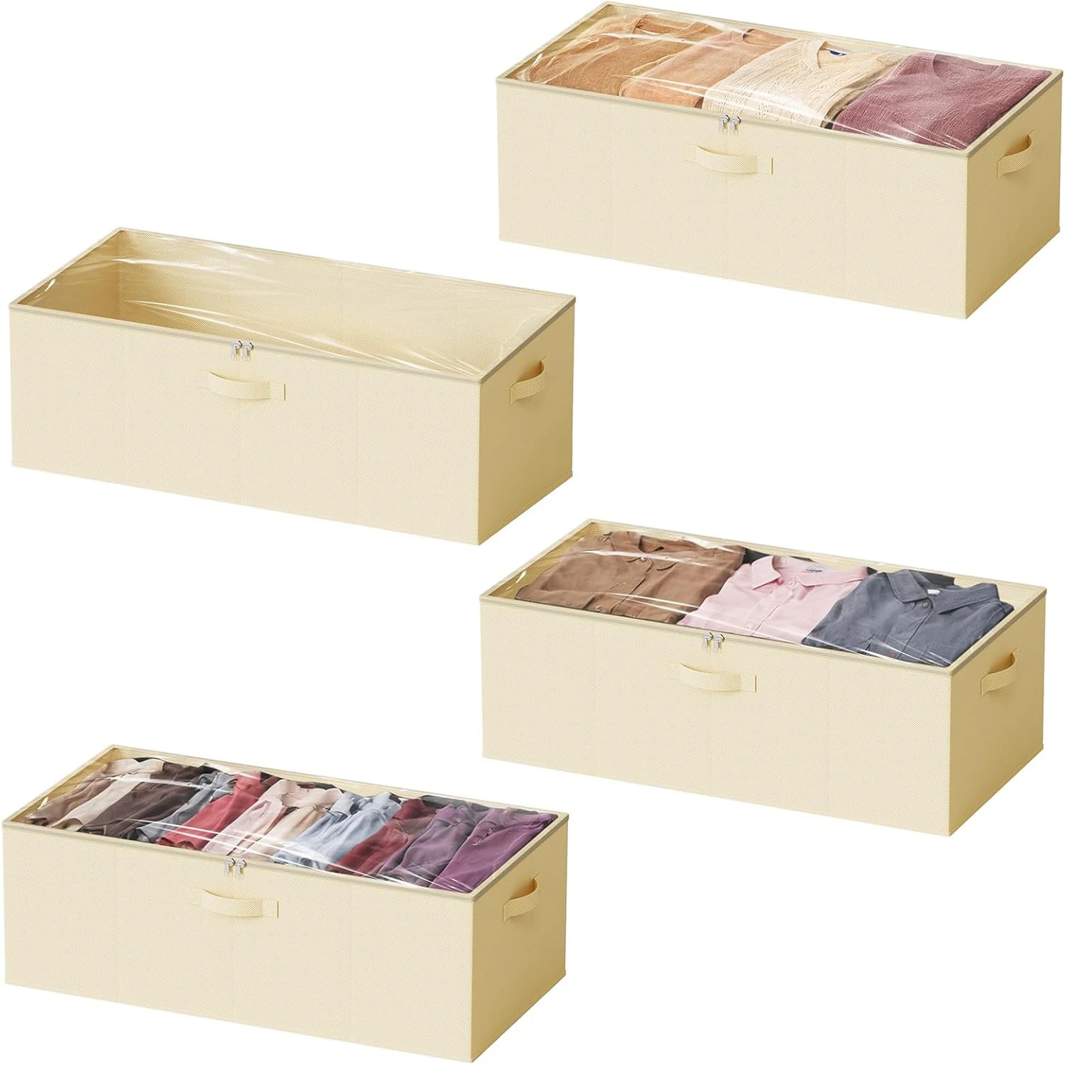 4 Pack 10" High Under Bed Storage Bins With Lids 2 4 Pack 10" High Under Bed Storage Bins With Lids - Image 2
