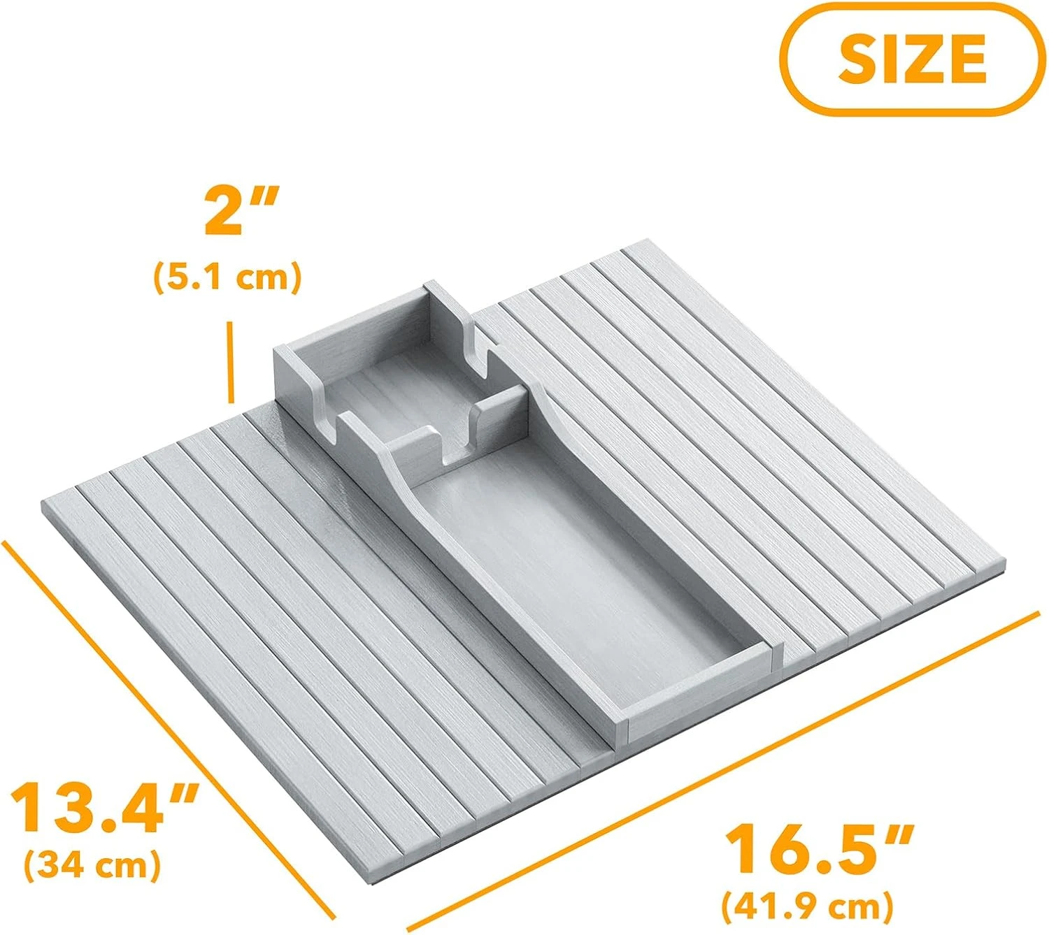 Bamboo Foldable Couch Cup Holder Gray 4 Bamboo Foldable Couch Cup Holder Gray - Image 4