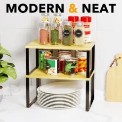 2 Pack Stackable Kitchen Cabinet Organizers Short -NeatNest Store 71O3JnVFWbL. AC SL1500