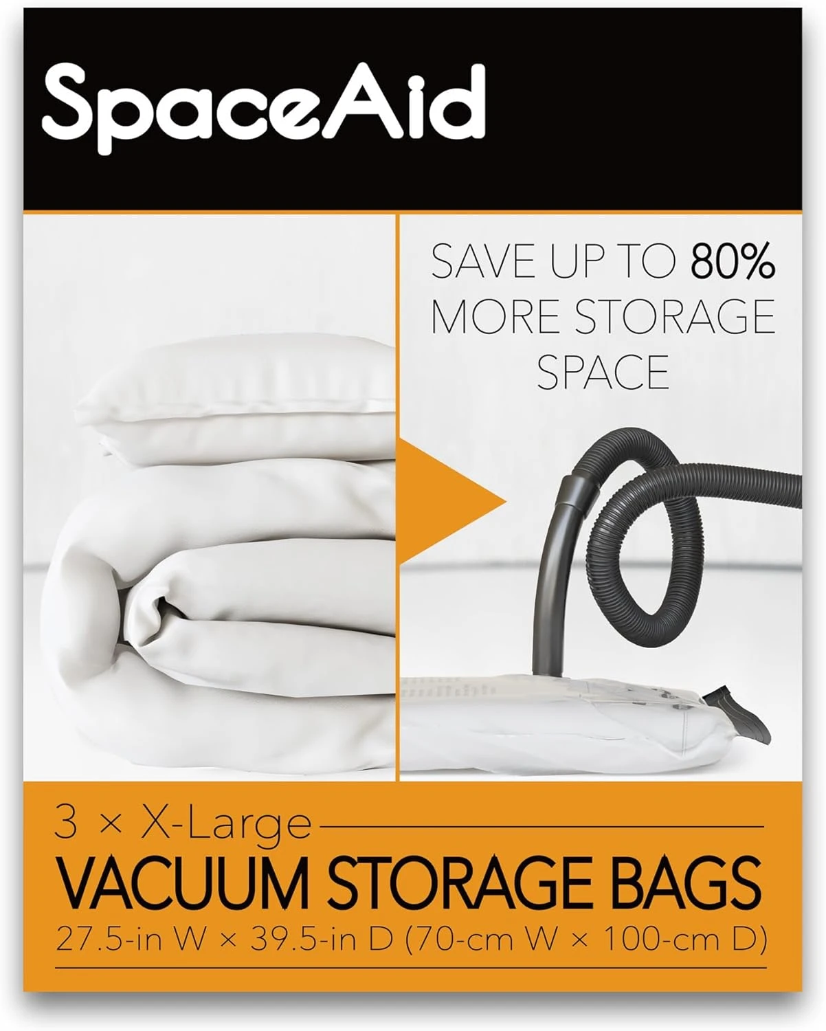SpaceAid Vacuum Storage Bags X-Large 3 Pack 2 SpaceAid Vacuum Storage Bags X-Large 3 Pack - Image 2