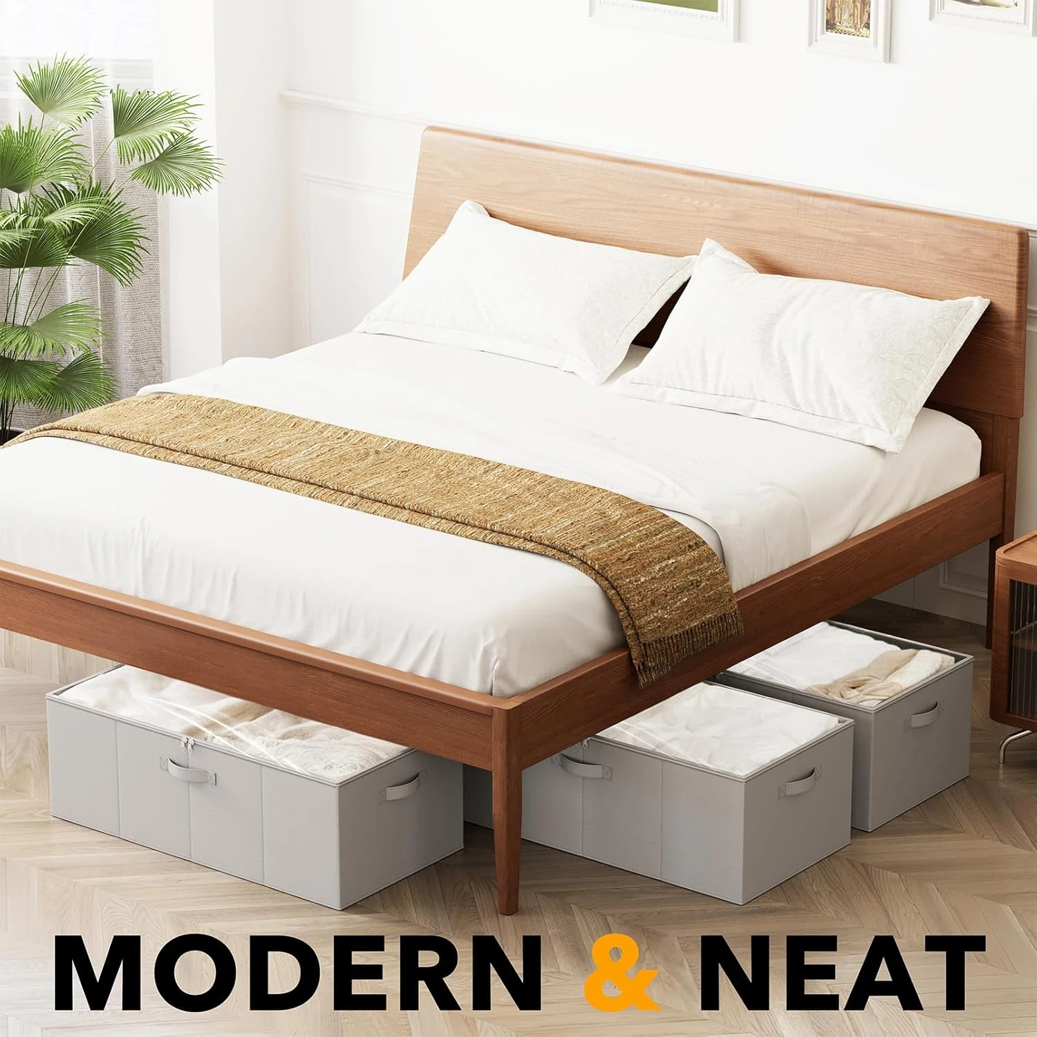 3 Pack 10" High Under Bed Storage Bins With Lids 7 3 Pack 10" High Under Bed Storage Bins With Lids - Image 7