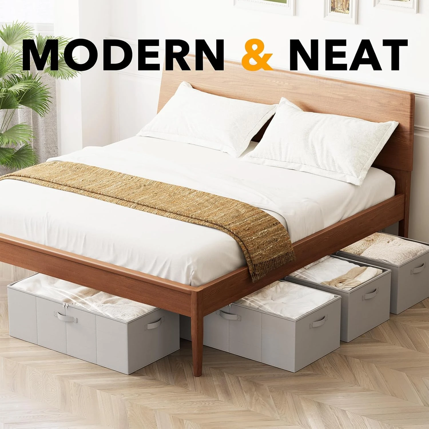 4 Pack 10" High Under Bed Storage Bins With Lids 7 4 Pack 10" High Under Bed Storage Bins With Lids - Image 7