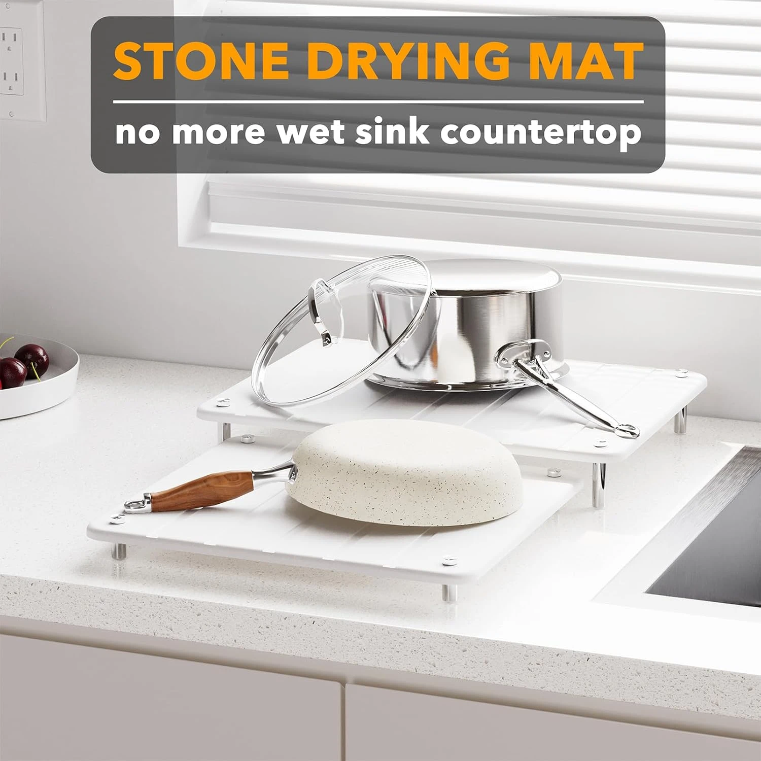 2 Pack Adjustable Stone Drying Mat White 2 2 Pack Adjustable Stone Drying Mat White - Image 2