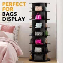 Black 7-Tier Rotating Shoe Rack For Closet 11 Black 7-Tier Rotating Shoe Rack For Closet -NeatNest Store 71XDlLG0XtL. AC SL1500