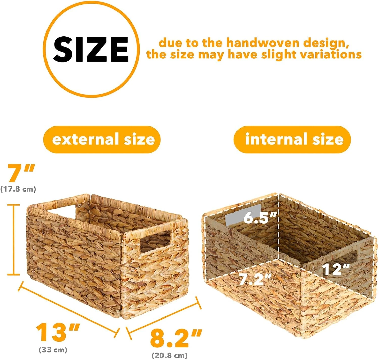 8-Pack Wicker Storage Baskets With Handle 3 8-Pack Wicker Storage Baskets With Handle - Image 3