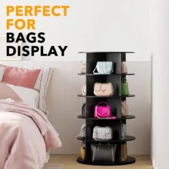 Black 5-Tier Spinning Shoe Rack For Closet -NeatNest Store 71cX 5GG8FL. AC SL1500