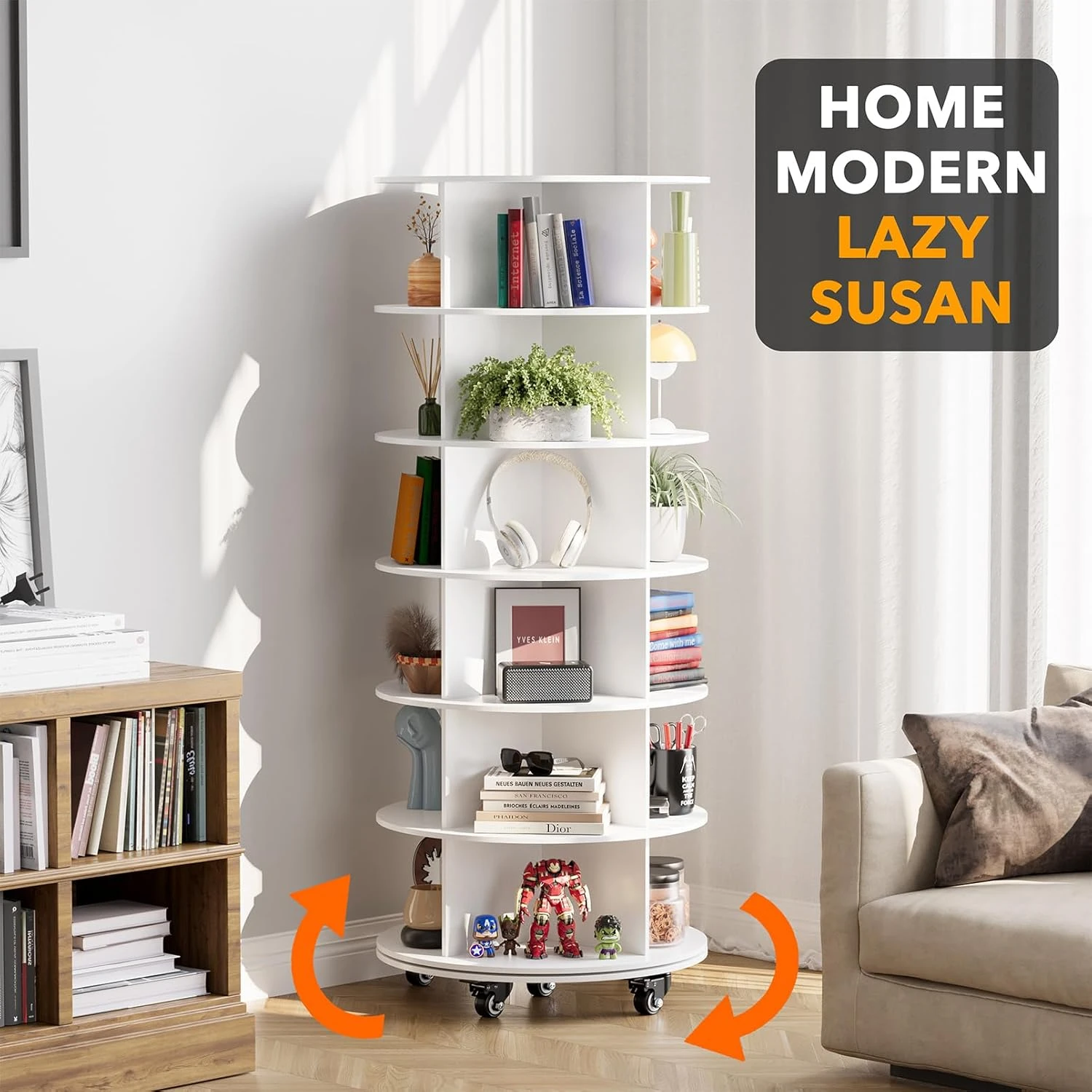 6-Tier Rotating Shoe Rack With Wheels 4 6-Tier Rotating Shoe Rack With Wheels - Image 4