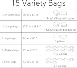 SpaceAid Vacuum Seal Bags (3 XX-Large, 3 X-Large, 3 Large, 3 Medium, 3 Small), (Variety 15 Pack) -NeatNest Store 71gkL2N9JhL. AC SL1500