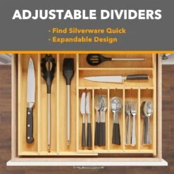 Expandable Kitchen Utensil Organizer 2.5" High Natural -NeatNest Store 71h127Um GL. AC SL1500