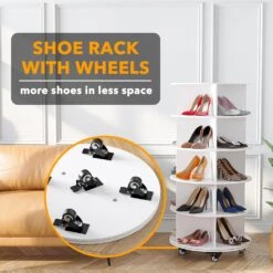 5-Tier Rotating Shoe Rack With Wheels -NeatNest Store 71hJWH15VTL. AC SL1500