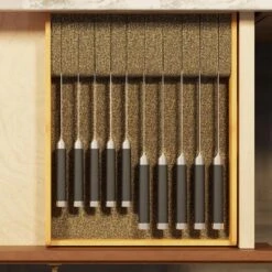 Large Bamboo In Drawer Knife Organizer, 12"W -NeatNest Store 813dkaUN HL. AC SL1500
