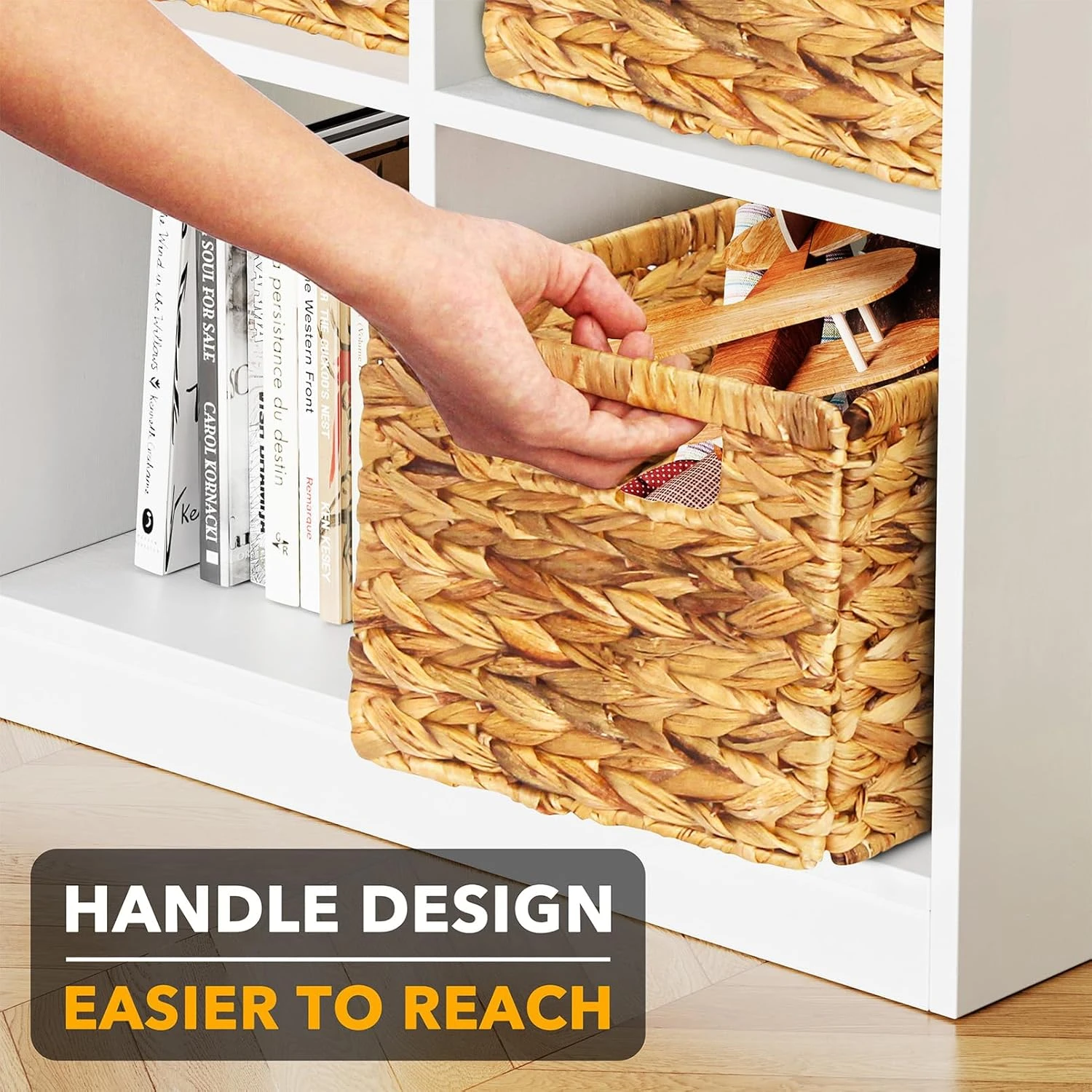 8-Pack Wicker Storage Baskets With Handle 6 8-Pack Wicker Storage Baskets With Handle - Image 6