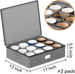 2 Pack Hard Shell China Storage Containers For 24 Cups -NeatNest Store 819029TPrsL. AC SL1500