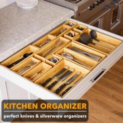 21-Piece Bamboo Drawer Organizer Set - Multi-Use Storage Bins -NeatNest Store 81A2R3tu7AL. AC SL1500