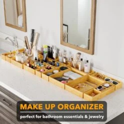 21-Piece Bamboo Drawer Organizer Set - Multi-Use Storage Bins -NeatNest Store 81F8KSG4xZL. AC SL1500