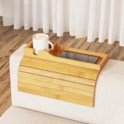 Bamboo Foldable Couch Tray Natural