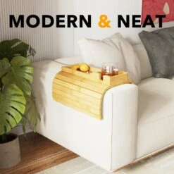 Bamboo Foldable Couch Tray Natural -NeatNest Store 81J94NAnemL. AC SL1500