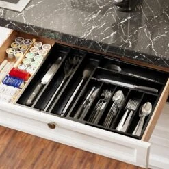 Expandable Kitchen Utensil Organizer 2.5" High Black -NeatNest Store 81LIuTWJ5xL. AC SL1500