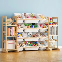 Toy Storage Organizer With 6 Shelves And 12 Bins