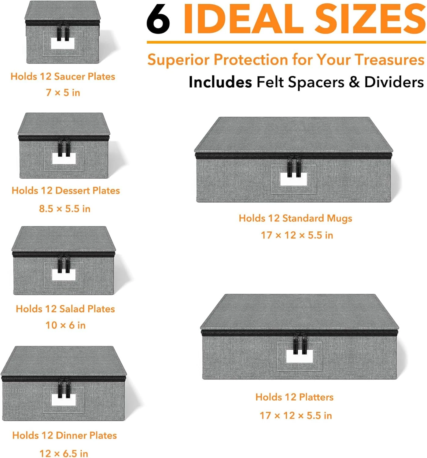 6 Pack Hard Shell China Storage Containers For Dishes And Mugs 2 6 Pack Hard Shell China Storage Containers For Dishes And Mugs - Image 2