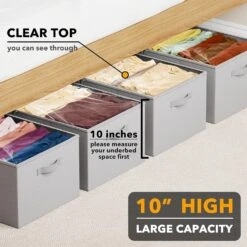 4 Pack 10" High Under Bed Storage Bins With Lids 12 4 Pack 10" High Under Bed Storage Bins With Lids -NeatNest Store 81j7j1X uDL. AC SL1500