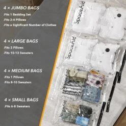 SpaceAid 20 Pack Vacuum Bags (4 Jumbo/4 Large/4 Medium/4 Small/4 Roll) -NeatNest Store 91nMdoSOlML. AC SL1500