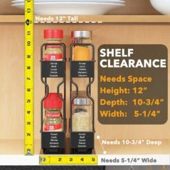 SpaceAid® Pull Out Spice Rack Heavy Duty Slide Out Spice Cabinet Organizers 2 Drawers 2-Tier -NeatNest Store Pull Out Spice Rack size