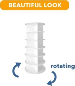 SpaceAid Revolving Shoe Rack Closet 6-Tier White -NeatNest Store Revolving Shoe Rack 1