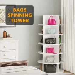 SpaceAid Revolving Shoe Rack Closet 6-Tier White -NeatNest Store Revolving Shoe Rack 4