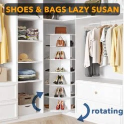 SpaceAid Revolving Shoe Rack Closet 6-Tier White -NeatNest Store Revolving Shoe Rack 5