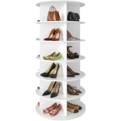 SpaceAid Revolving Shoe Rack Closet 6-Tier White