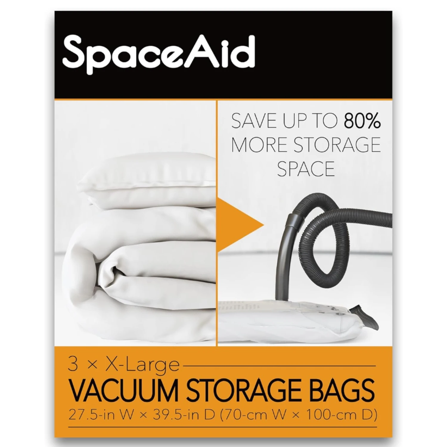 SpaceAid Vacuum Storage Bags X-Large 3 Pack 1 SpaceAid Vacuum Storage Bags X-Large 3 Pack