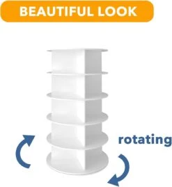 SpaceAid Round Spinning Shoe Rack Tower 5-Tier White -NeatNest Store Spinning Shoe Rack 1