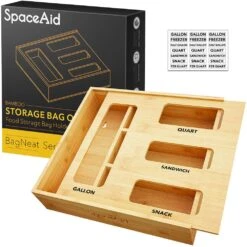 Front Page 40 SpaceAid® Food Storage Bag Organizer For Kitchen Baggies Storage Solution With 4-in-1 Box