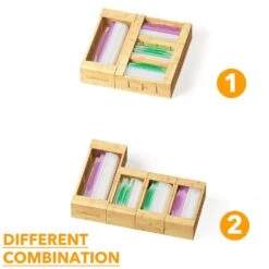 SpaceAid® Storage Bag Organizer Food Baggies Storage Solution For Kitchen 4 Boxes Set -NeatNest Store baggie organizer combination