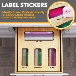 SpaceAid® Food Storage Bag Organizer For Kitchen Baggies Storage Solution With 4-in-1 Box 9 SpaceAid® Food Storage Bag Organizer For Kitchen Baggies Storage Solution With 4-in-1 Box -NeatNest Store baggie organizer labels 4in1