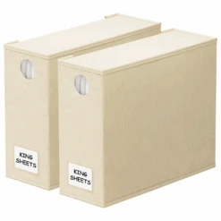 Front Page 13 SpaceAid 2 Pack Foldable Bed Sheet Set Organizer, Beige