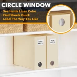 SpaceAid 2 Pack Foldable Bed Sheet Set Organizer, Beige -NeatNest Store bed sheet set organizer 4