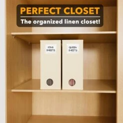 SpaceAid 2 Pack Foldable Bed Sheet Set Organizer, Beige -NeatNest Store bed sheet set organizer 5