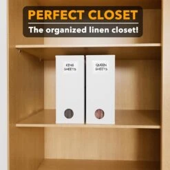 SpaceAid White Bed Sheet Set Storage Organizer, 2 Pack -NeatNest Store bed sheet set storage organizer 5