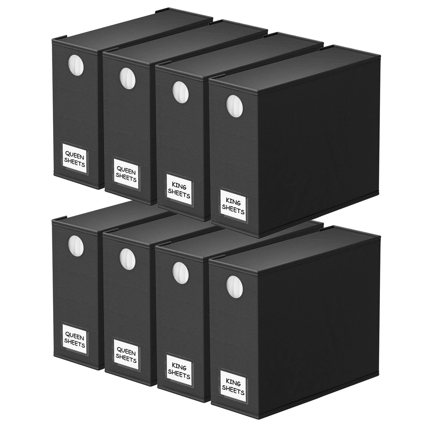 SpaceAid 8 Pack Bed Sheet Storage Organizers For Queen & King Size, Black 1 SpaceAid 8 Pack Bed Sheet Storage Organizers For Queen & King Size, Black