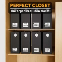 SpaceAid 8 Pack Bed Sheet Storage Organizers For Queen & King Size, Black 11 SpaceAid 8 Pack Bed Sheet Storage Organizers For Queen & King Size, Black -NeatNest Store bed sheet storage 5