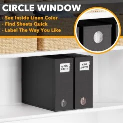 SpaceAid 2 Pack Bed Sheet Storage Container For Linen Closet, Black 10 SpaceAid 2 Pack Bed Sheet Storage Container For Linen Closet, Black -NeatNest Store bed sheet storage container 4