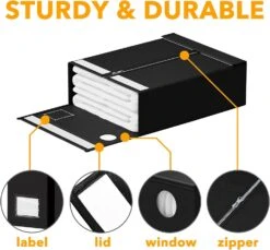 SpaceAid 2 Pack Bed Sheet Storage Container For Linen Closet, Black 12 SpaceAid 2 Pack Bed Sheet Storage Container For Linen Closet, Black -NeatNest Store bed sheet storage container 6