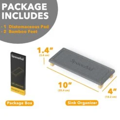 SpaceAid Instant Dry Black Sink Caddy Organizer With Bamboo Feet, Black -NeatNest Store black sink caddy 7