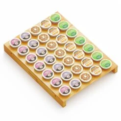 SpaceAid Bamboo Coffee K Cup Organizer For Kitchen Drawer Storage, 35 Slots